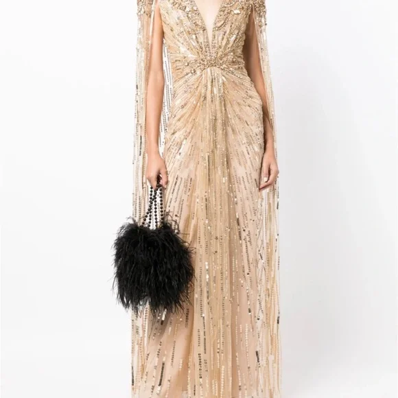 Jenny Packham Gold Sequin Dress